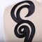 Black Swirl Embroidered Iron On Applique Pair 9"Size for Elegant Costumes and Gowns